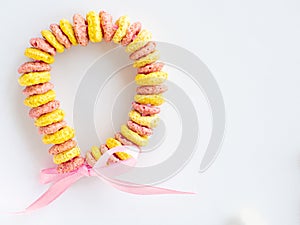 Bracelet made with froot ring shaped cereal for Mothers day