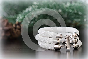 Bracelet made of white beads