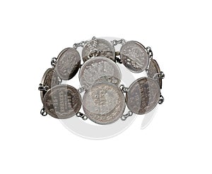 Bracelet of old coins