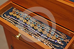 Bracelets in jewelry box