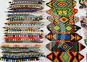 Bracelets made of beads, Ecuador photo