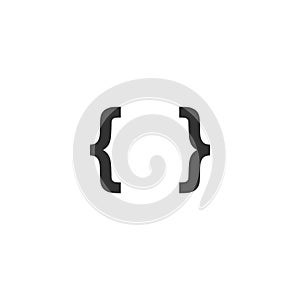Braces character isolated icon vector