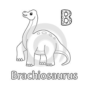 Brachiosaurus Alphabet ABC Coloring Page B