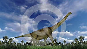 Brachiosaurus cycle walk, seamless loop, stock footage