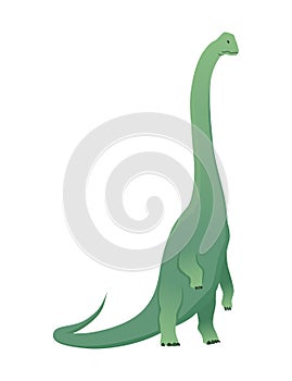 Brachiosaurus dinosaur flat icon. Colored isolated prehistoric reptile monster on white background. Herbivorous vector