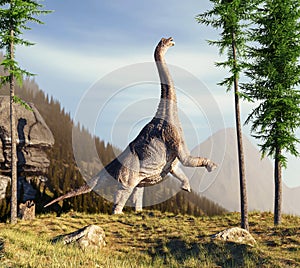 Brachiosaurus at the mountains