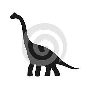 Brachiosaurus vector silhouette. Sauropod dinosaur. Diplodocus black silhouette isolated photo