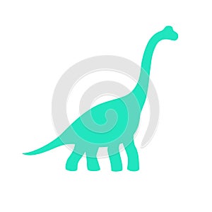 Brachiosaurus vector silhouette. Sauropod dinosaur. Diplodocus black silhouette isolated photo