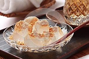Bracken-starch Dumplings, Japanese sweets photo