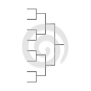 Bracket sport tournament, blank elimination event sign, playoff match vector illustration photo