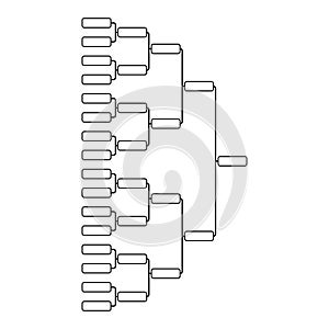 Bracket sport tournament, blank elimination event sign, playoff match vector illustration