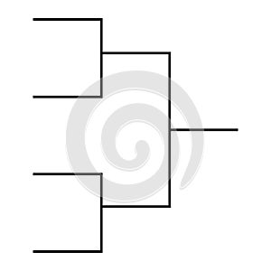 Bracket sport tournament, blank elimination event sign, playoff match vector illustration