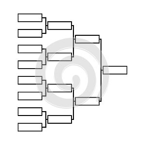 Bracket sport tournament, blank elimination event sign, playoff match vector illustration