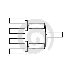 Bracket sport tournament, blank elimination event sign, playoff match vector illustration