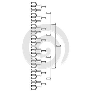 Bracket sport tournament, blank elimination event sign, playoff match vector illustration