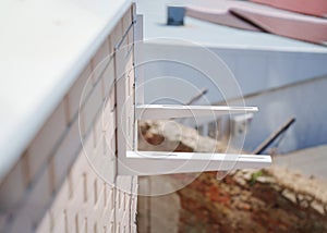 Bracket on the wall for attaching the outdoor unit of the air conditioner. photo