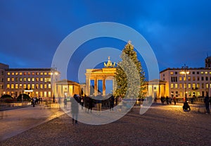 Bradenburg Gate with Christmas tree