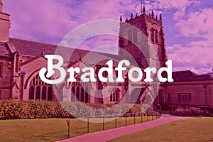 Bradford, UK city name travel postcard