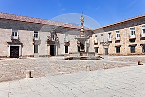 Braga, Portugal. Baroque Castelos Fountain in Paco Square photo