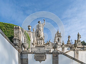 Docility Statue at Three Virtues Stairway at Sanctuary of Bom Jesus do Monte - Braga, Portugal