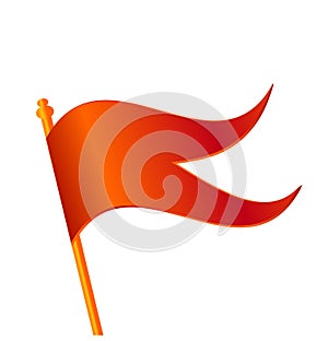 Bragva Orange Flag vector icon. Hinduism flag icon. Keshariya flag illustration. Sanatan symbol