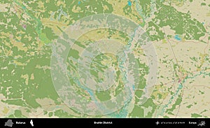 Brahin District, Belarus. Topographic Humanitarian