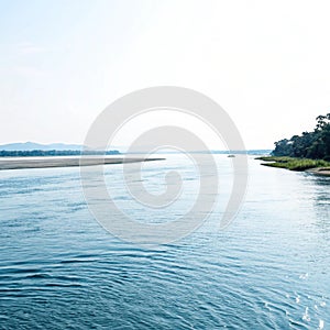 Brahmaputra River isolated on white background