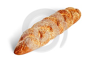 Braided baguette with sesame seeds