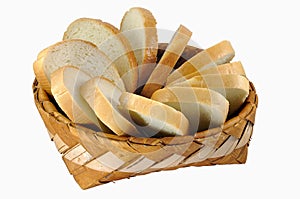 Braided birch-bark bread box with white bread