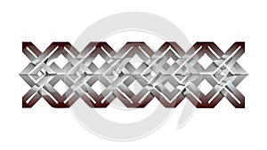 Braided Geometric Pattern: Modern Abstract Textured Element, vector design Generative AI