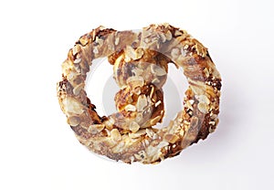 Braided Puff pastrie with almonds photo