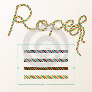 Braided rope pattern seamless for decoration design. Rope brush for illustrator. Easy to use and modify.