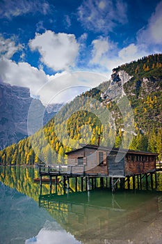 Braies lake hut