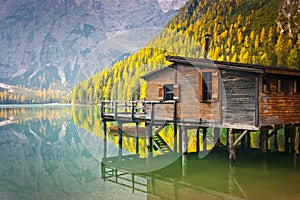 Braies lake hut