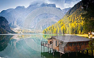 Braies lake hut