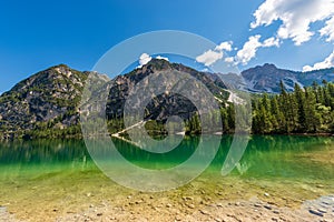 Braies Lake or Pragser Wildsee - Dolomites Trentino-Alto Adige Italy