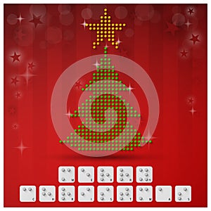 Braille Alphabet Christmas Background Banner With Paper Graphic