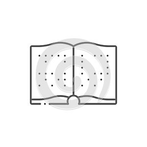 Braille book line icon. linear style sign for mobile concept and web design. Blind book pages outline vector icon. Symbol, logo