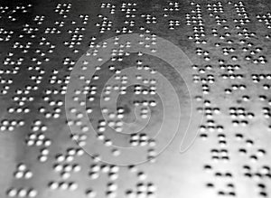 Braille code for blind on the stainless steel board