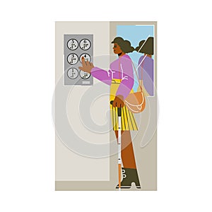 Braille elevator accessibility vector illustration