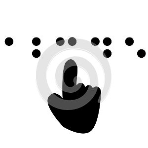 Braille icon on white background. blind symbol. finger touch braille sign. flat style