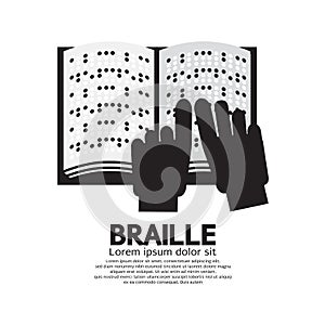Braille Language Reading By The Blind.