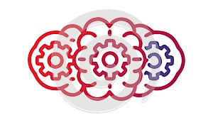 Brain & Abstract Gears Complex Thinking, vector design Generative AI