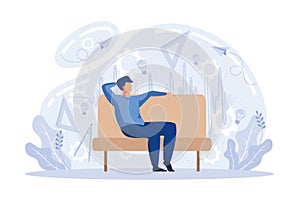 Brain activity. Critical thinking, positive thinking, abstract thinking types of intellection.