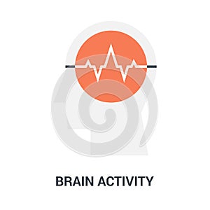 Brain activity icon concept