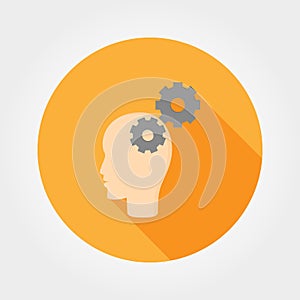 Brain activity. Icon. Vector. Flat.