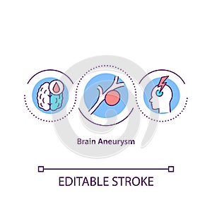 Brain aneurysm concept icon photo