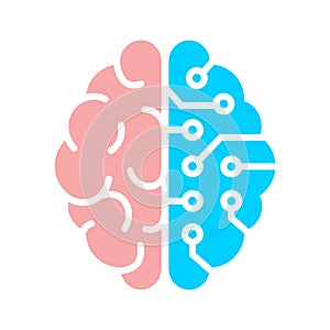 Brain and artificial intelligence icon design. Vector.
