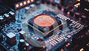 Brain attached to computer circuit board