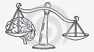 Brain Balance Scale, Intelligence and Knowledge, vector design Generative AI